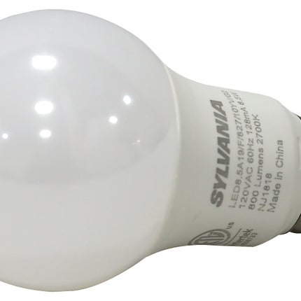 Sylvania 73886 LED Bulb, General Purpose, A19 Lamp, 60 W Equivalent, E26 Lamp Base, Frosted, Warm White Light :BX 2: QUANTITY: 1