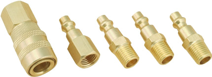 Simple Spaces DZA019 Hose Coupler Set, 1/4 in, MNPT, Brass, Brass :EA: QUANTITY: 1