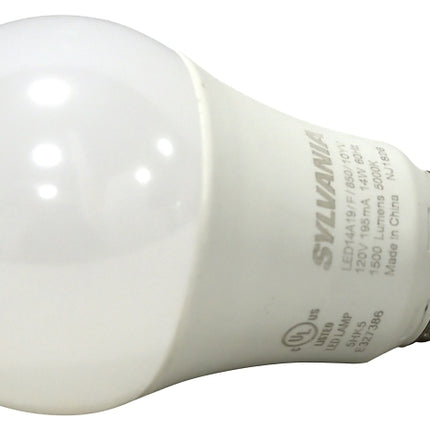 Sylvania 78103 LED Bulb, General Purpose, A19 Lamp, 100 W Equivalent, E26 Lamp Base, Frosted, Daylight Light :BX4: QUANTITY: 1