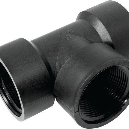 Green Leaf TT100P Pipe Tee, 1 in, FPT, Polypropylene, Black :EA: QUANTITY: 1