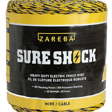 Zareba Sure Shock HDW1320YA-Z Heavy-Duty Polywire, 3-Conductor, Aluminum Conductor, 1320 ft L :EA: QUANTITY: 1