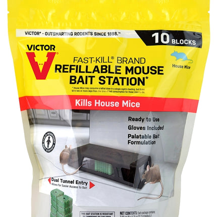 Victor Fast-Kill M922 Mouse Bait Station, 2 -Opening, Plastic :CD10: QUANTITY: 1