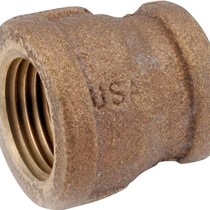 Anderson Metals 738119-0602 Reducing Pipe Coupling, 3/8 x 1/8 in, FIPT, Brass, 200 psi Pressure :EA: QUANTITY: 1