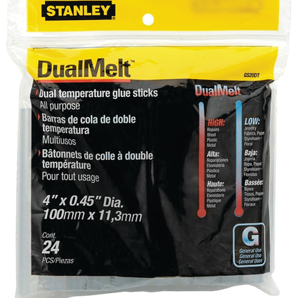 Stanley GS20DT Glue Stick, Resin Odor, Silver :PK 24: QUANTITY: 1