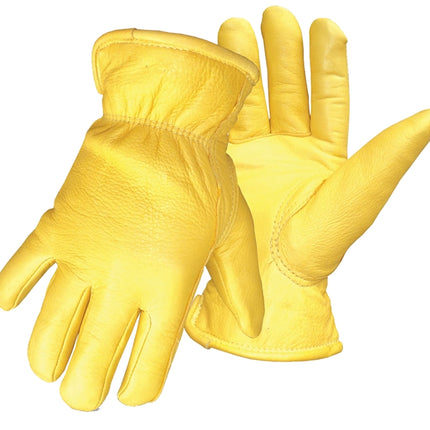 Boss 7185L Gloves, Men's, L, Elastic Cuff, Yellow :PR: QUANTITY: 1