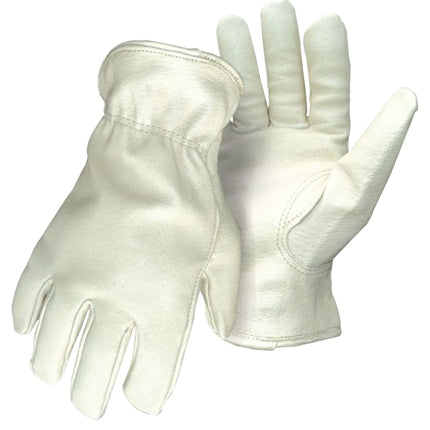 Boss 7191L Gloves, L, Keystone Thumb, Open, Shirred Elastic Back Cuff, Pigskin Leather, Tan :PR: QUANTITY: 1