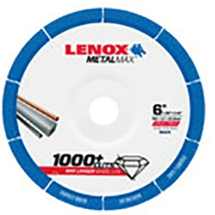 Lenox MetalMax 2044470 Grinding Wheel, 6 in Dia, 0.05 in Thick, 7/8 in Arbor, Diamond Abrasive :CD 1: QUANTITY: 1