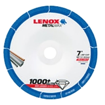 Lenox MetalMax 2044481 Grinding Wheel, 7 in Dia, 0.06 in Thick, 7/8 in Arbor, Diamond Abrasive :CD 1: QUANTITY: 1