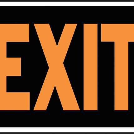 Hy-Ko Hy-Glo Series 3003 Identification Sign, Exit, Fluorescent Orange Legend, Plastic, 12 in W x 8-1/2 in H Dimensions :EA: QUANTITY: 10