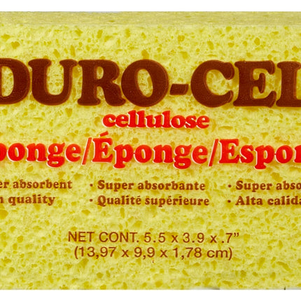 Duro-Cel 03040 Sponge, 6 in L, 4 in W, 3/4 in Thick, Cellulose, Yellow :EA: QUANTITY: 1