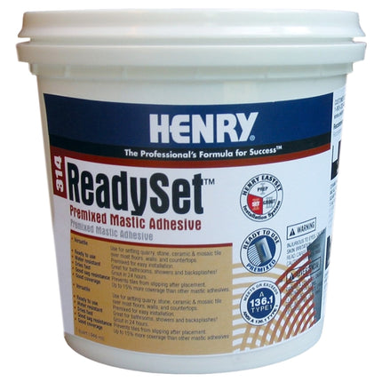 Henry 12255 Mastic Adhesive, Off-White, 1 qt, Container :QUART: QUANTITY: 1