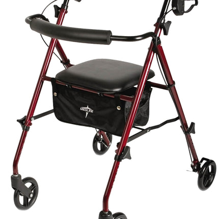 Medline MDS86825SLR Rollator, 29-1/2 to 36 in H, Burgundy :EA: QUANTITY: 1