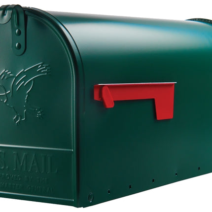 Gibraltar Mailboxes Elite Series E1600G00 Mailbox, 1475 cu-in Capacity, Galvanized Steel, Powder-Coated, 8.7 in W, Green :EA: QUANTITY: 1