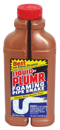 Liquid-Plumr 00216 Clog Remover, Liquid, Pale Yellow, Bleach, 17 oz Bottle :EA: QUANTITY: 1