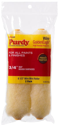 Purdy Golden Eagle 140605065 Roller Cover, 3/4 in Thick Nap, 6-1/2 in L, Polyester Cover :PK 2: QUANTITY: 1