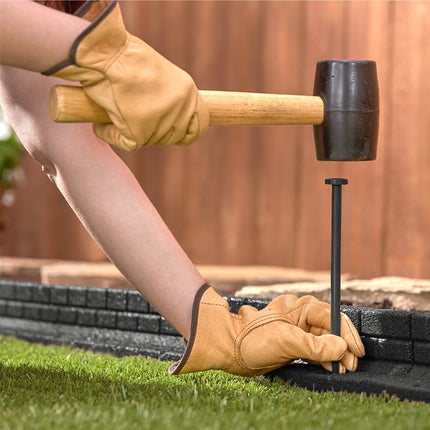 Rubberific RBFE4BK40 Brickface Landscape Edging, 48 in L, L, Rubber, Black :BAG: QUANTITY: 1