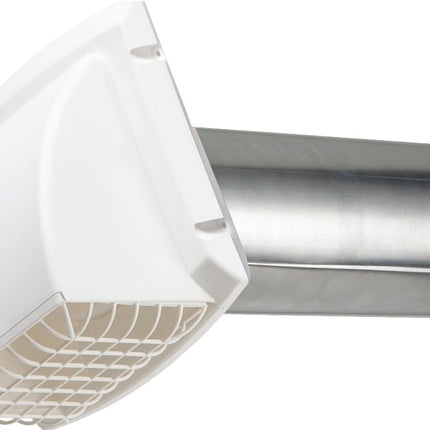 Dundas Jafine ProFlex BPMH4WZW Exhaust Hood, 6-1/4 in W Hood, 7 in H Hood, 4 in Duct, Polypropylene Hood :EA: QUANTITY: 1