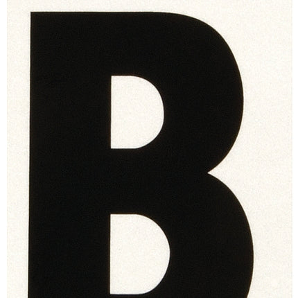 Hy-Ko RV-50/B Reflective Letter, Character: B, 3 in H Character, Black Character, Silver Background, Vinyl :CD: QUANTITY: 10