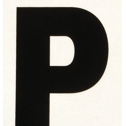 Hy-Ko RV-50/P Reflective Letter, Character: P, 3 in H Character, Black Character, Silver Background, Vinyl :CD: QUANTITY: 10