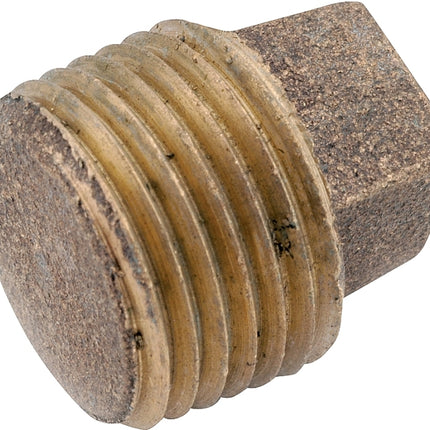 Anderson Metals 738114-16 Solid Pipe Plug, 1 in, IPT, Brass :EA: QUANTITY: 1