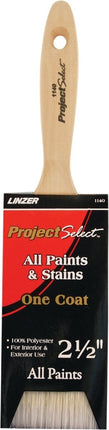 Linzer WC 1140-2.5 Paint Brush, 2-1/2 in W, 3 in L Bristle, Varnish Handle :EA: QUANTITY: 1