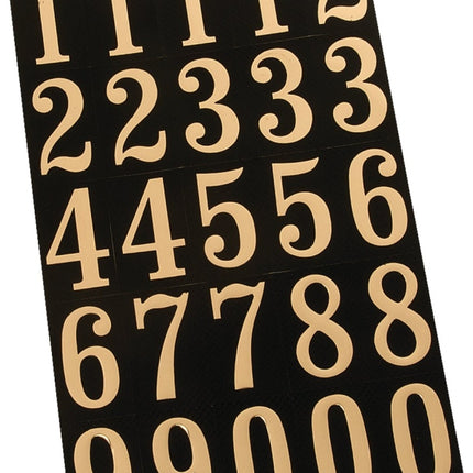 Hy-Ko MM-3N Packaged Number Set, 1-3/4 in H Character, Gold Character, Black Background, Mylar :CD: QUANTITY: 10