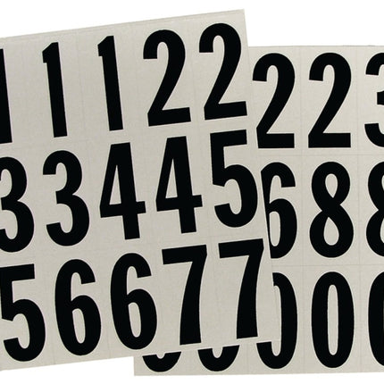 Hy-Ko MM-22N Packaged Number Set, 2 in H Character, Black Character, White Background, Vinyl :EA: QUANTITY: 10