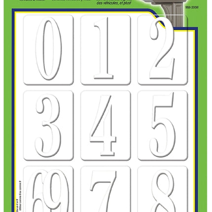 Hy-Ko MM200W Number, Character: 0 to 9, 2-3/8 in H Character, White Character :CD: QUANTITY: 1