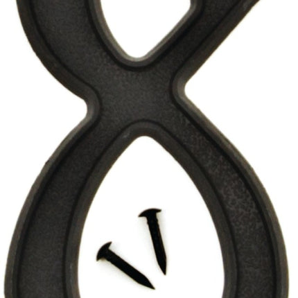 Hy-Ko PN-29/8 House Number, Character: 8, 4 in H Character, Black Character, Plastic :CD: QUANTITY: 10