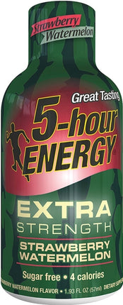 5-hour ENERGY 748125 Sugar-Free Energy Drink, Liquid, Strawberry, Watermelon Flavor, 1.93 oz Bottle :EA: QUANTITY: 12