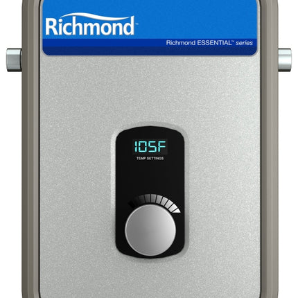 Richmond Essential Series RMTEX-08 Electric Water Heater, 33 A, 240 V, 8 kW, 0.998 % Energy Efficiency, 1 to 4 gpm :EA: QUANTITY: 1