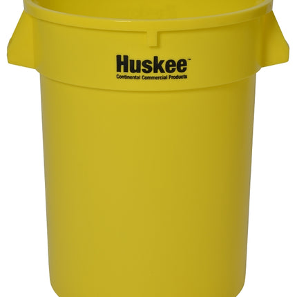 Continental Commercial 3200YW Trash Receptacle, 32 gal, Plastic, Yellow :EA: QUANTITY: 1