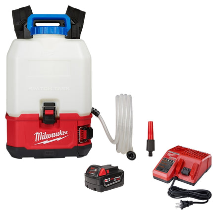 Milwaukee M18 SWITCH TANK 2820-21WS Backpack Water Supply Kit, 4 gal Tank, HDPE Tank, 25 ft Spray Range, 10 ft L Hose :EA: QUANTITY: 1