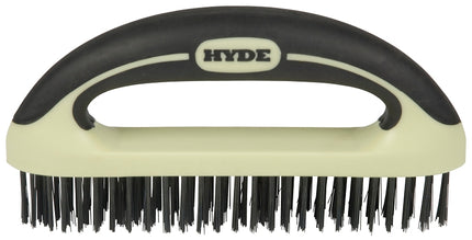 Hyde 46837 Wire Brush, 1-1/4 in W Brush, HCS Bristle, Soft Grip Handle :EA: QUANTITY: 1