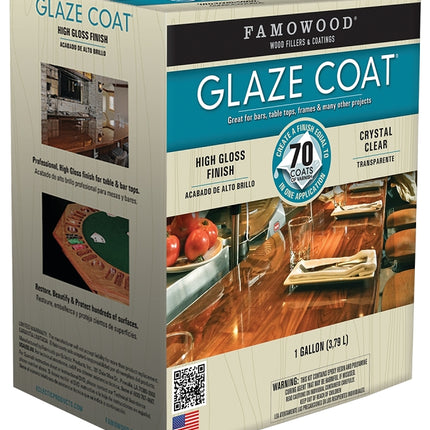 Famowood 5050110 Glaze Epoxy Coating, Liquid, Slight, Clear, 1 gal, Container :GAL: QUANTITY: 2