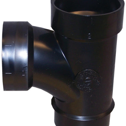 Canplas 105151LBC Sanitary Pipe Tee, 1-1/2 in, Spigot x Hub, ABS, Black :EA: QUANTITY: 1