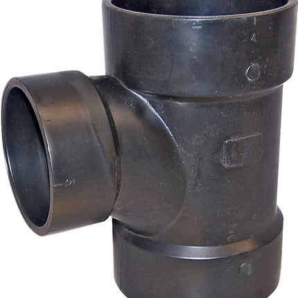 Canplas 102126LBC Reducing Sanitary Pipe Tee, 2 x 1-1/2 in, Hub, ABS, Black