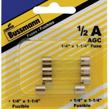 Bussmann BP/AGC-1/2-RP Tube Fuse, 250 V, 0.5 A, 35 A, 10 kA Interrupt :CD  5: QUANTITY: 1