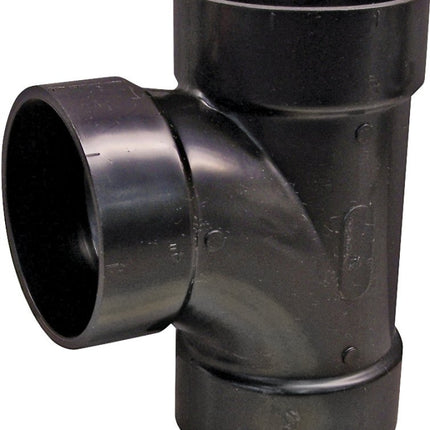 Canplas 102154LBC Sanitary Pipe Tee, 4 in, Hub, ABS, Black