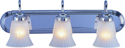 Boston Harbor RF-V-028-CH Vanity Light Fixture, 60 W, 3-Lamp, A19 or CFL Lamp, Steel Fixture, Chrome Fixture :EA: QUANTITY: 1