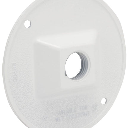 Hubbell 5193-6 Cluster Cover, 4-1/8 in Dia, 4-1/8 in W, Round, Metal, White, Powder-Coated :CD: QUANTITY: 1