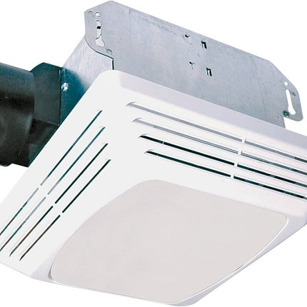 Air King ASLC Series ASLC70 Exhaust Fan with Light, 1.6 A, 120 V, 70 cfm Air, 4 sones, 4 in Duct, White :EA: QUANTITY: 1