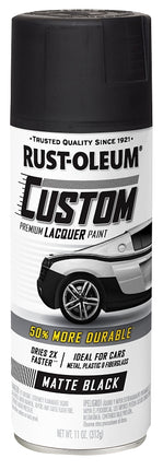 Rust-Oleum 332289 Automotive Spray Paint, Matte, Black, 11 oz, Can :CAN: QUANTITY: 1