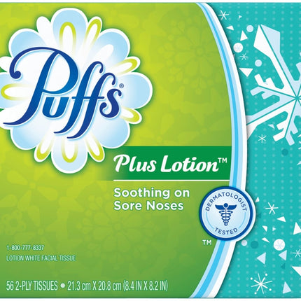 Puffs 34864 Facial Tissue, 8.4 in L, 8.2 in W, 2-Ply, Paper :EA: QUANTITY: 24