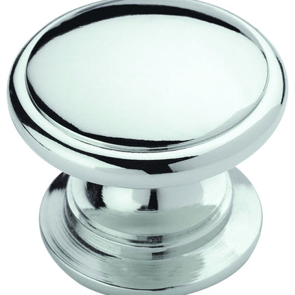 Amerock Allison Value Series BP5301226 Cabinet Knob, 1-1/16 in Projection, Zinc, Polished Chrome :EA: QUANTITY: 1