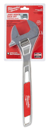 Milwaukee 48-22-7415 Adjustable Wrench, 15 in OAL, 1-3/4 in Jaw, Steel, Chrome, Ergonomic Handle :CD: QUANTITY: 1