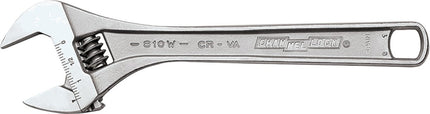 CHANNELLOCK WIDEAZZ Series 810W Adjustable Wrench, 10 in OAL, 1.38 in Jaw, Steel, Chrome, Plain-Grip Handle :EA: QUANTITY: 1