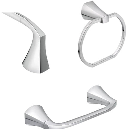 Moen Lindor MY8793CH Bathroom Hardware Set, Zinc, Chrome, 3-Piece :SET: QUANTITY: 1