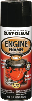 Rust-Oleum 248932 Engine Spray Paint, Black, 12 oz, Can :CAN: QUANTITY: 1