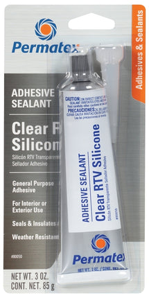 Permatex 80050 Silicone Adhesive Sealant, 3 oz Tube, Paste, Acetic Acid :CD: QUANTITY: 1